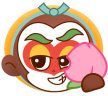 Great Sage eating a peach