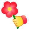Handing over a flower